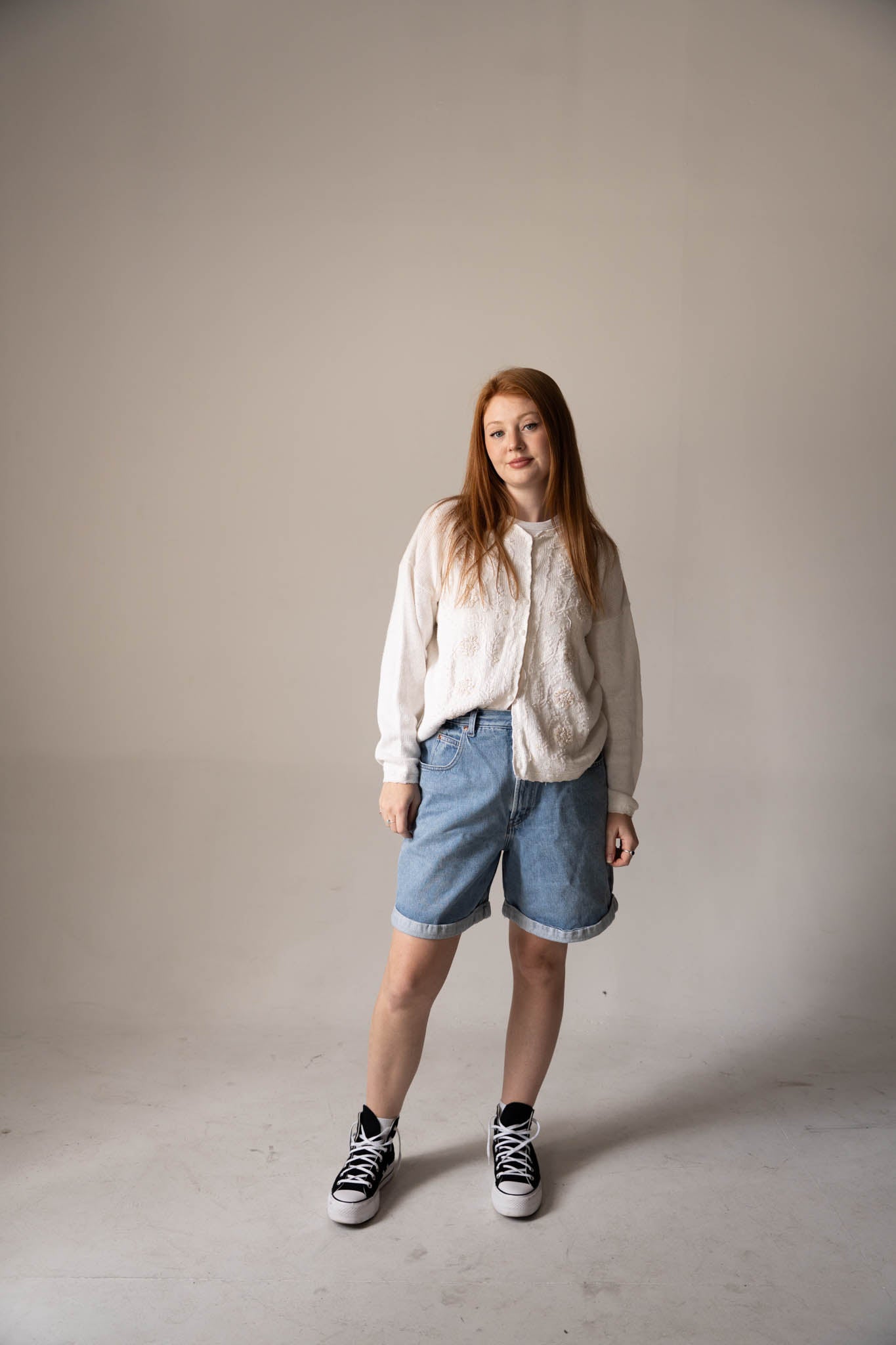 Beaded White Cardigan