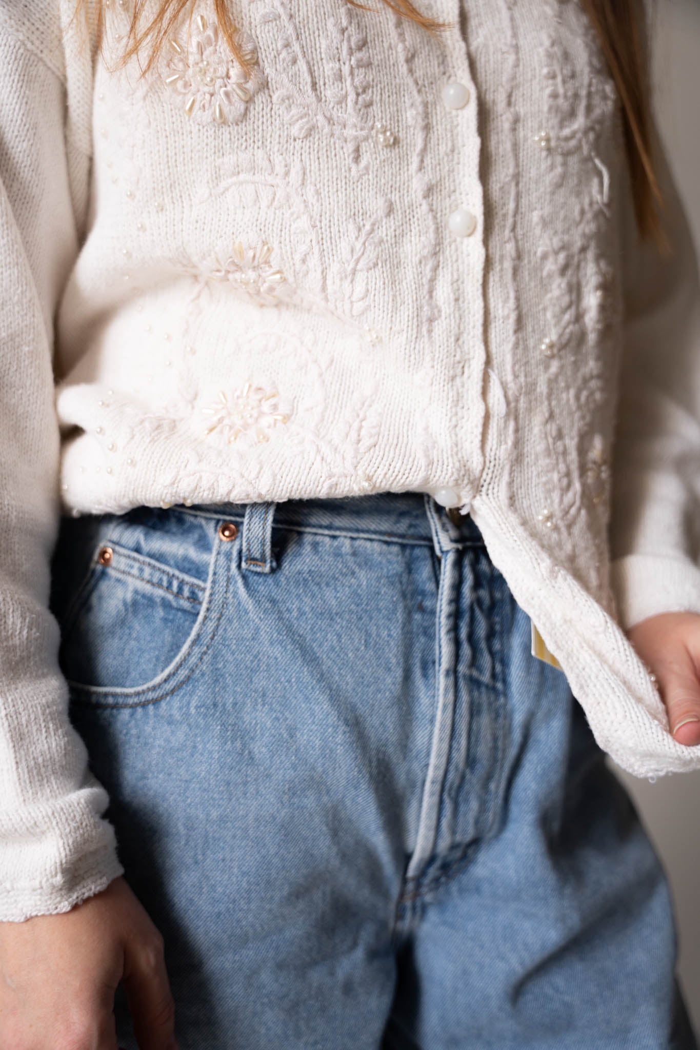Beaded White Cardigan