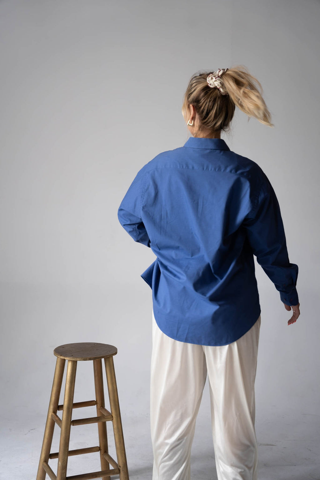 Deep Blue Button Down Top