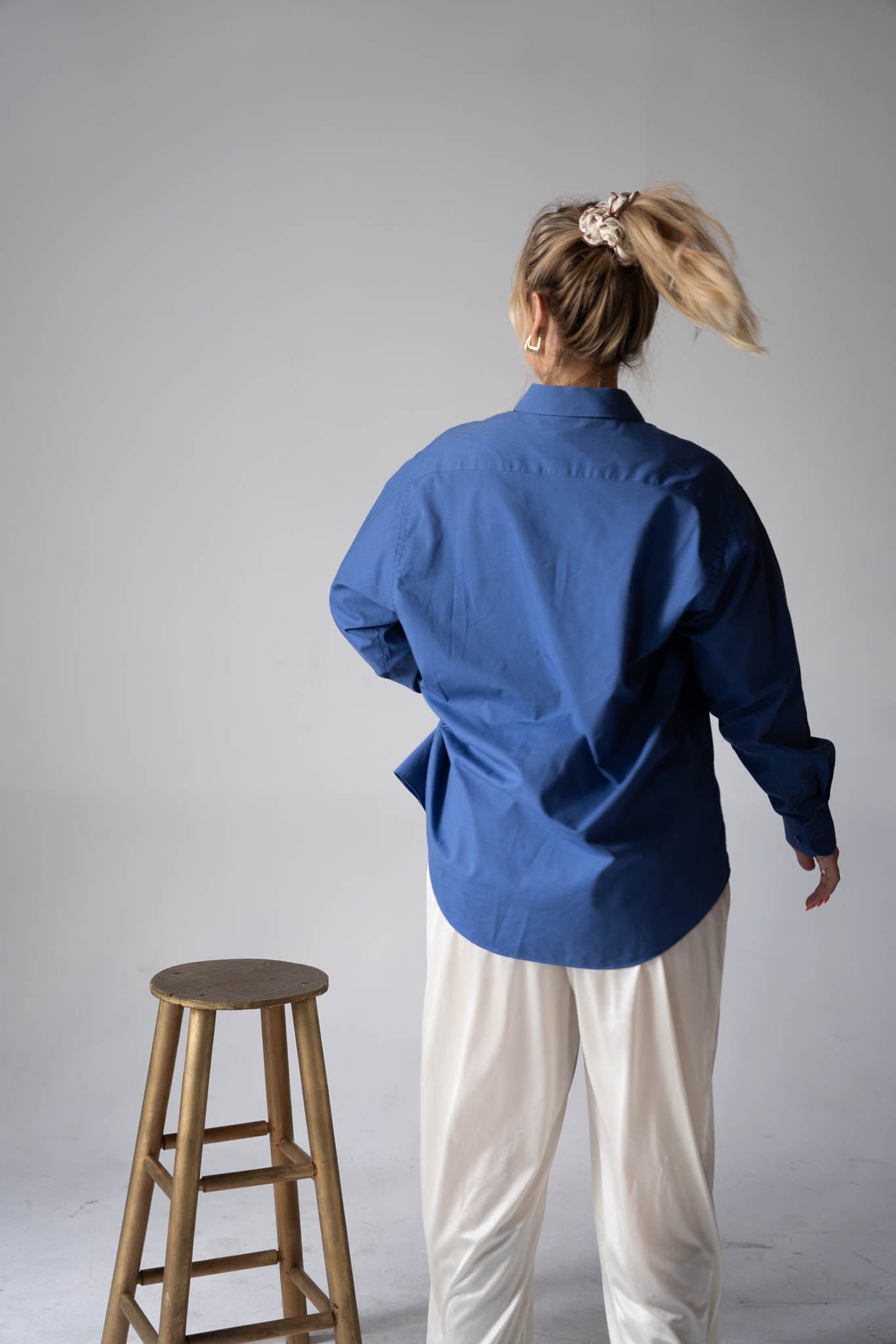 Deep Blue Button Down Top