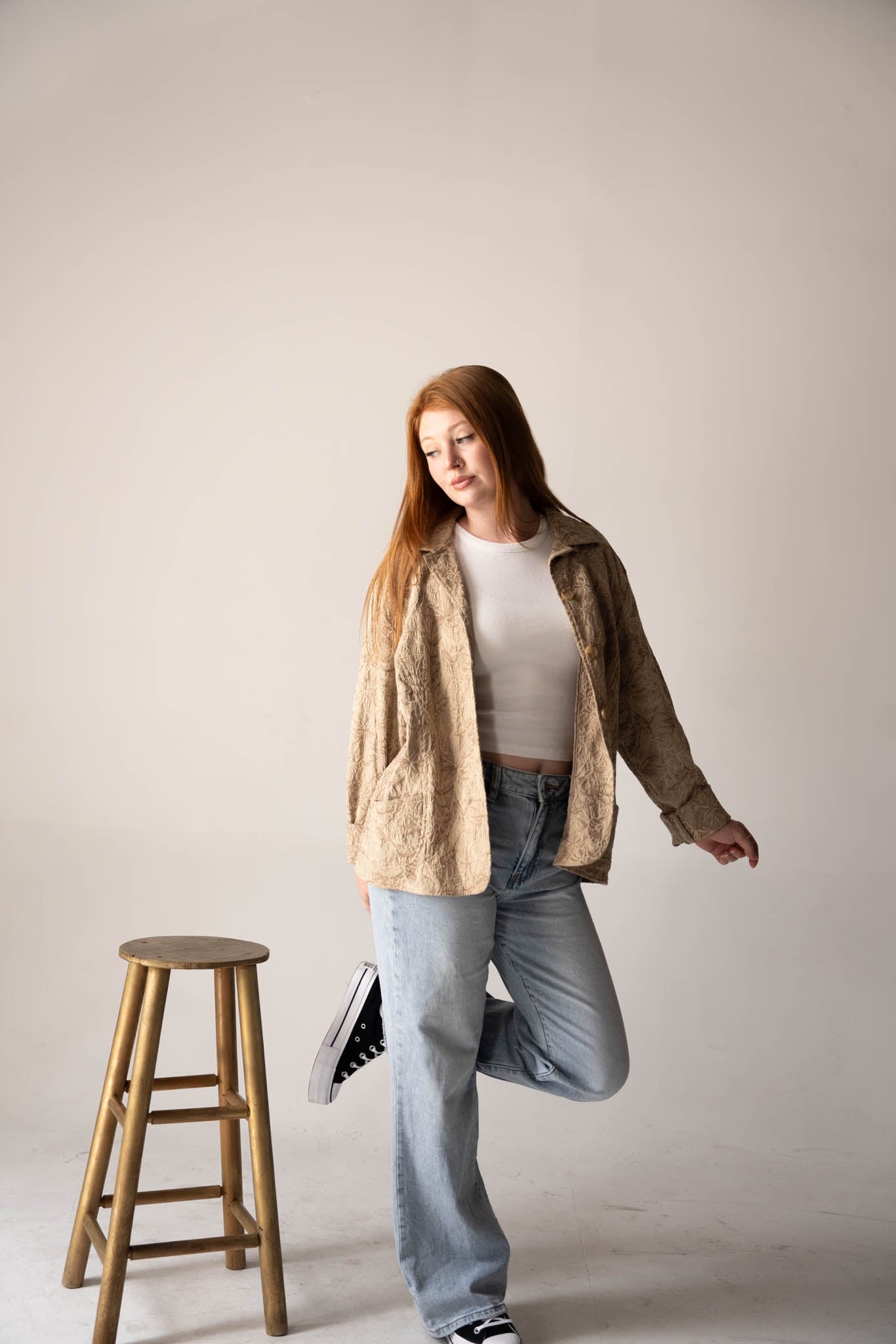 Tan Embroidered Jacket