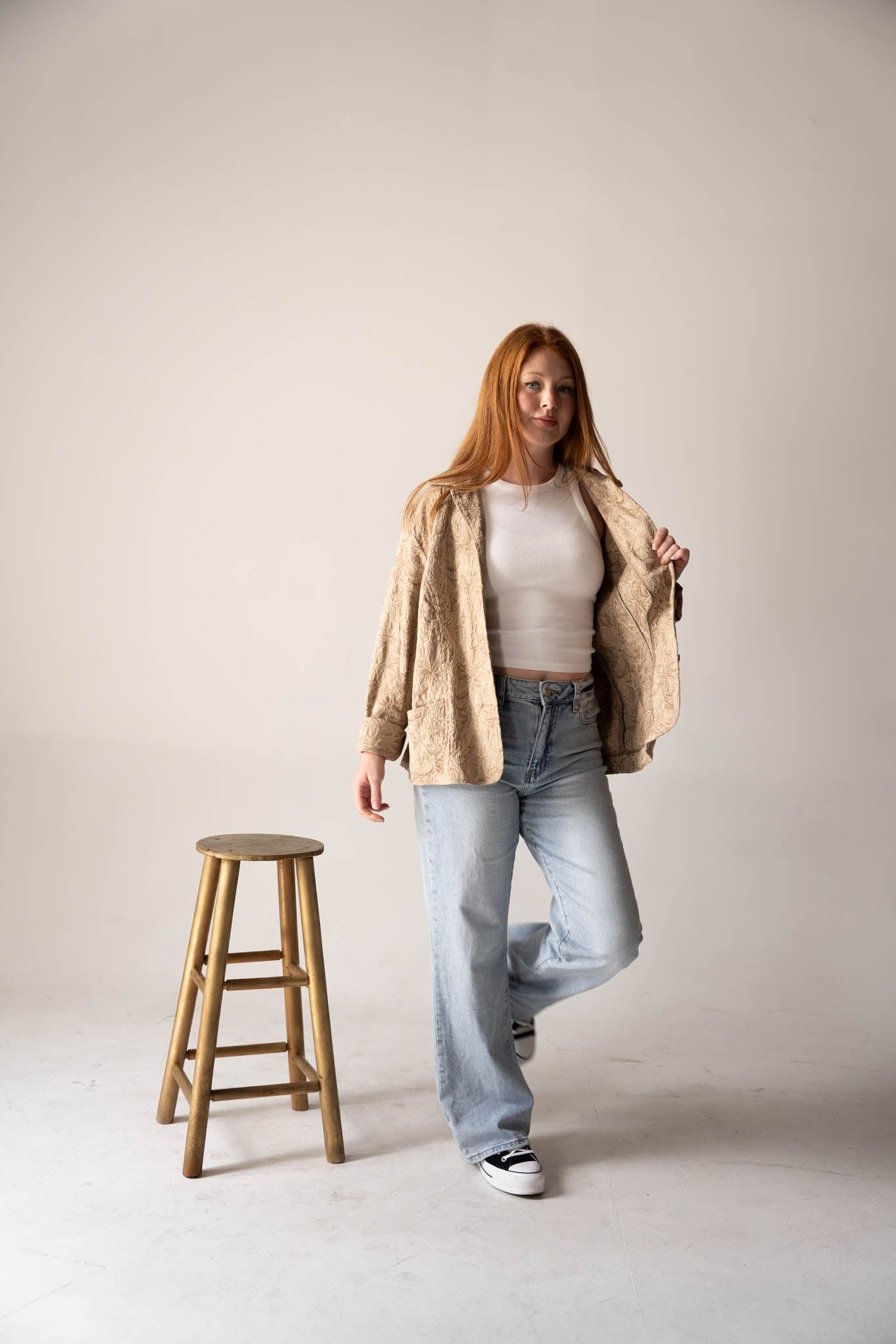 Tan Embroidered Jacket