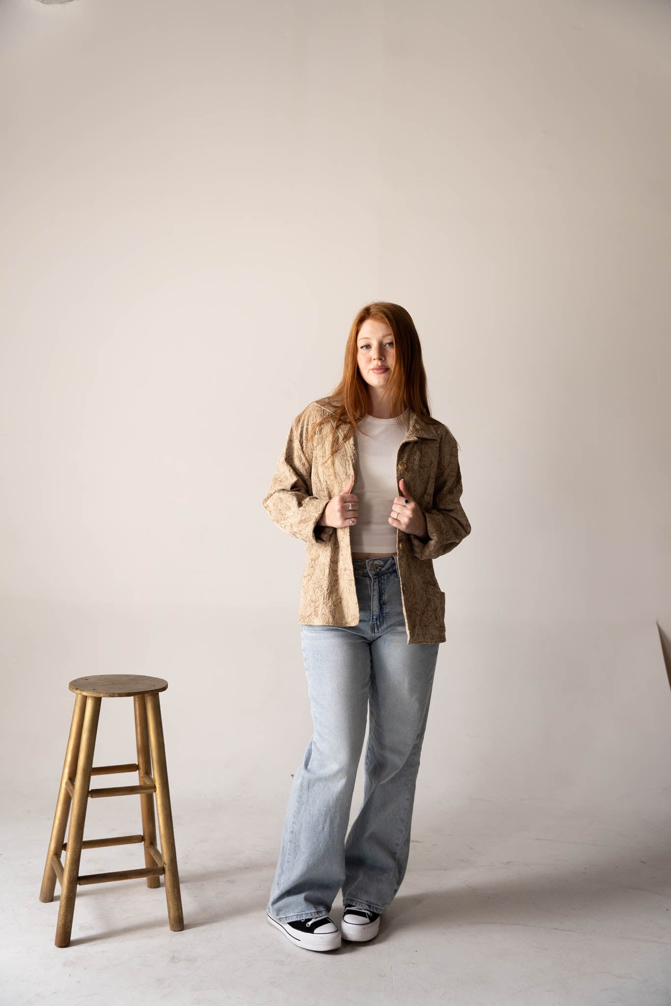 Tan Embroidered Jacket