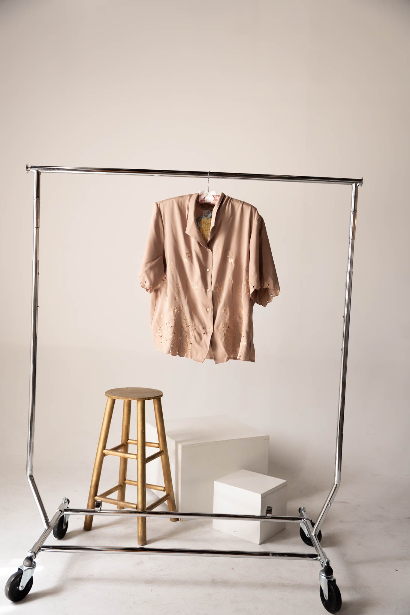 Short Sleeve Silk Blouse