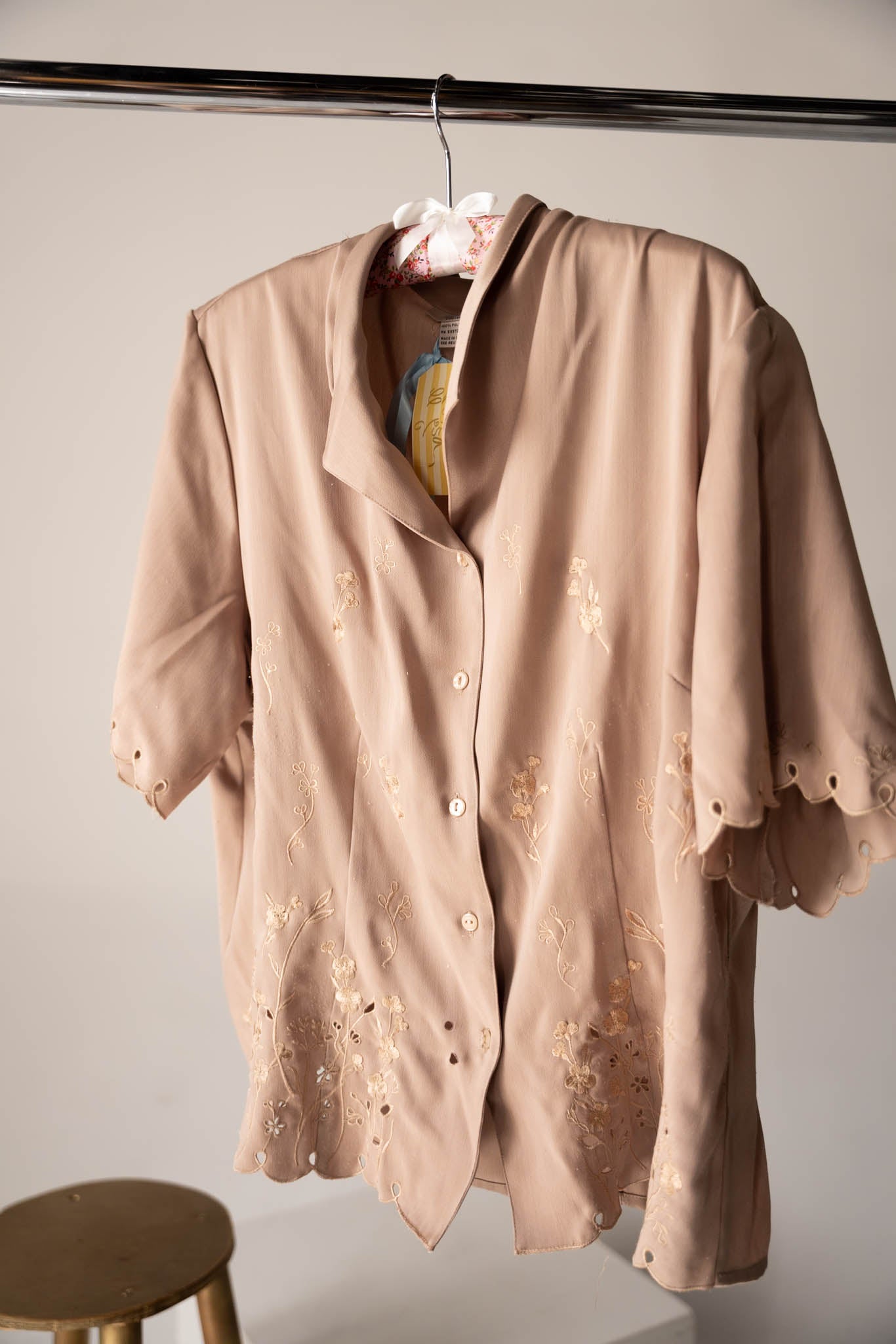 Short Sleeve Silk Blouse