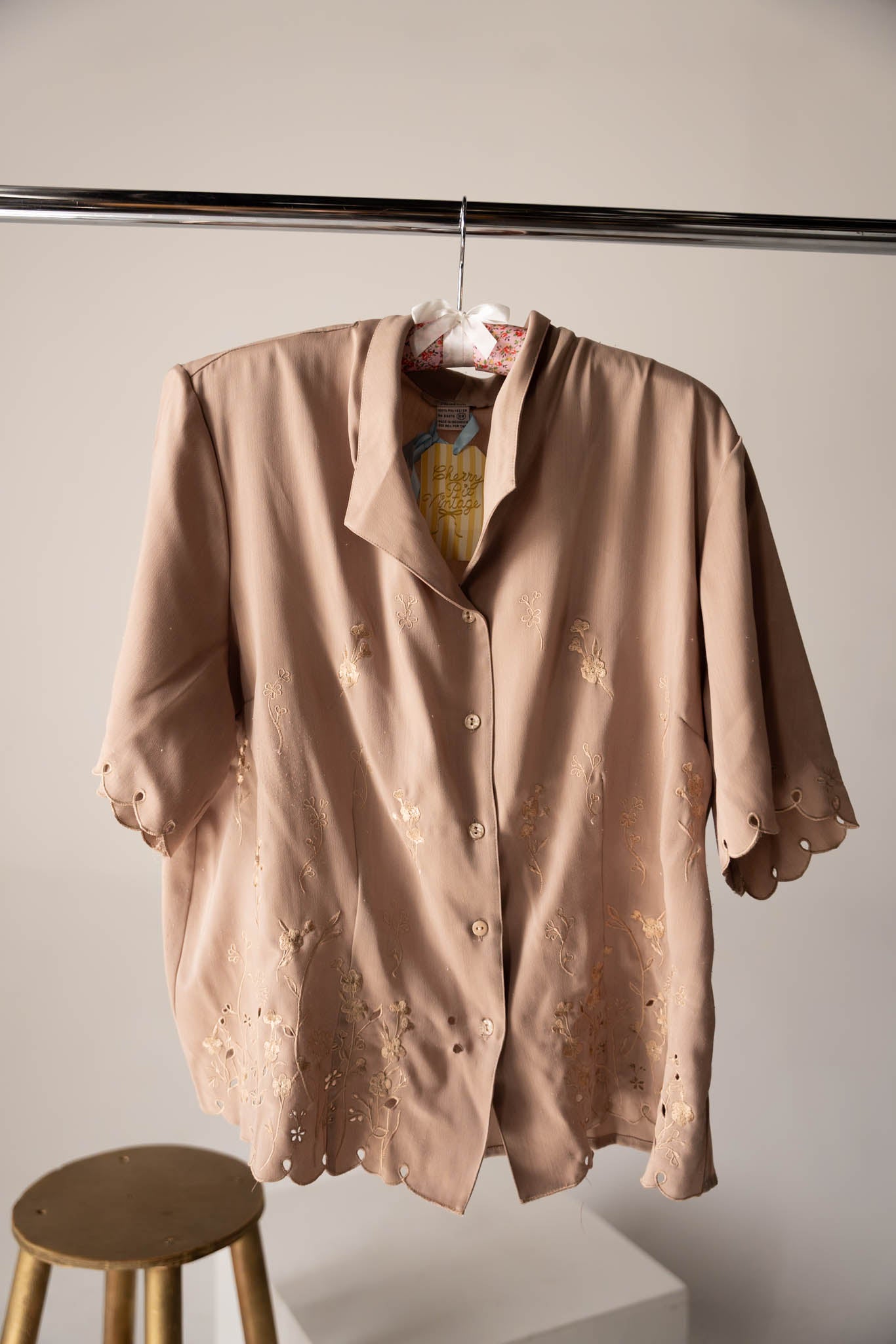 Short Sleeve Silk Blouse