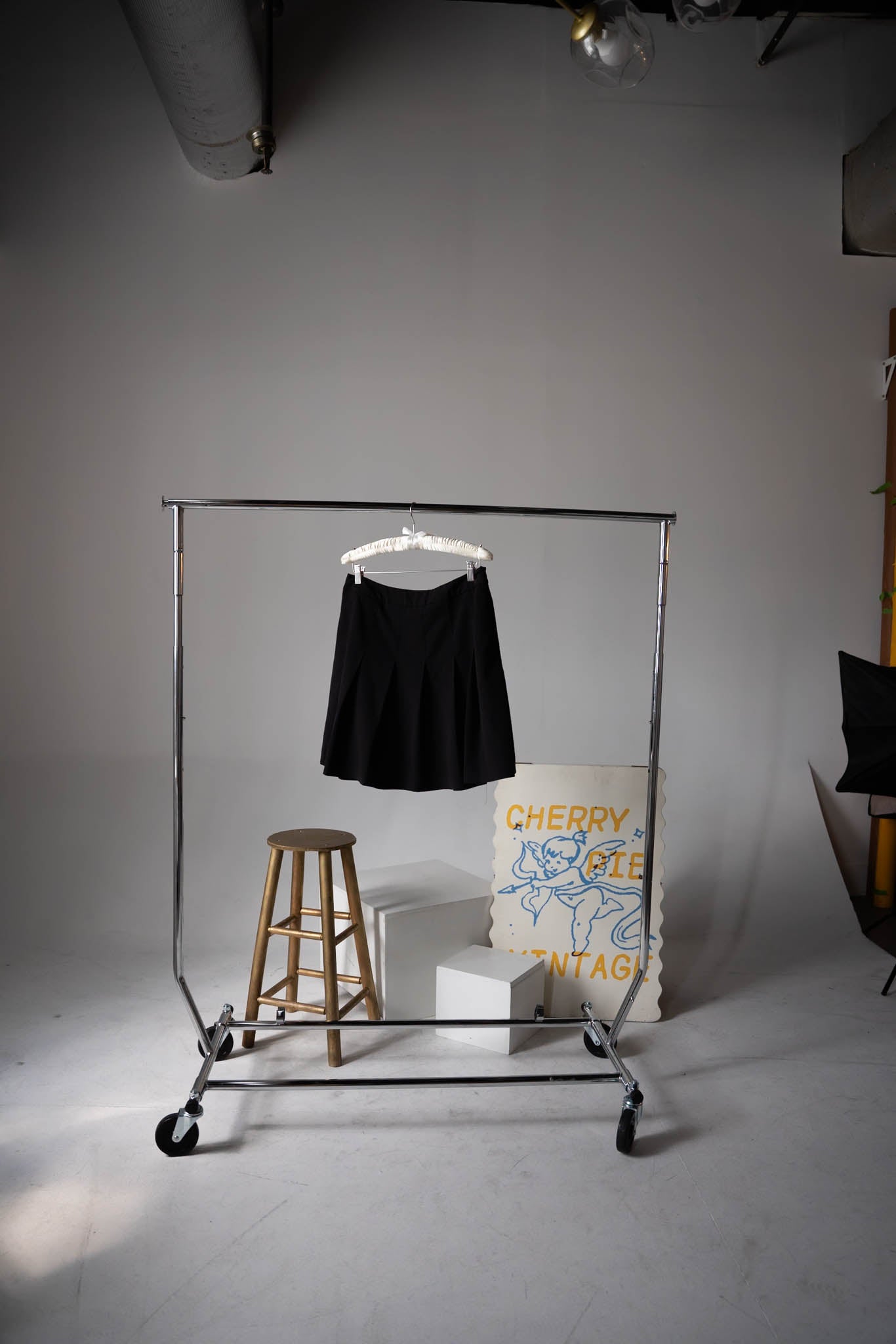 Pleated Black Mini Skirt