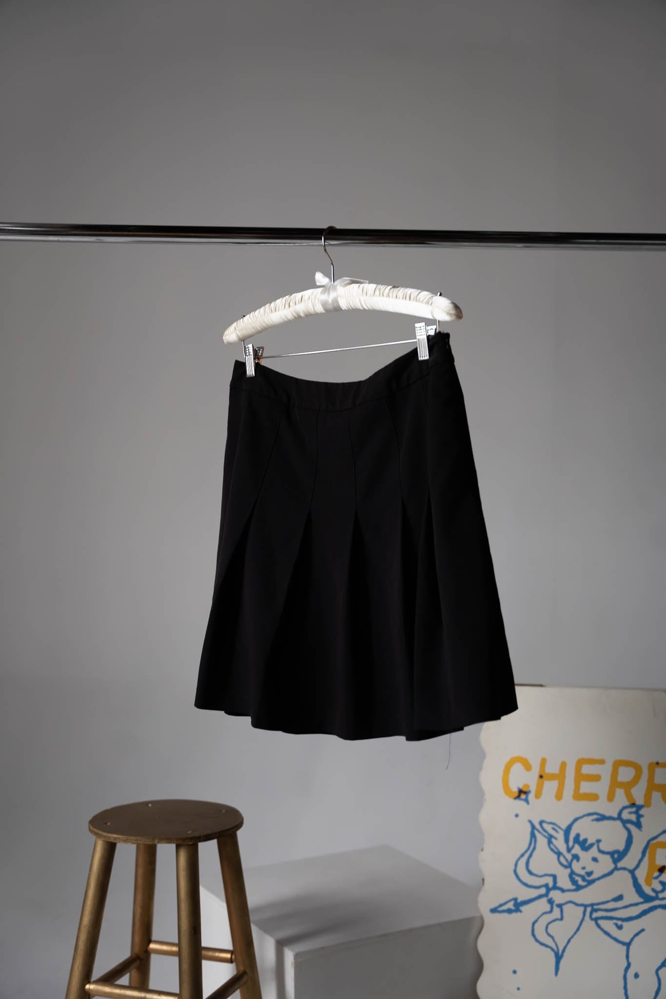Pleated Black Mini Skirt