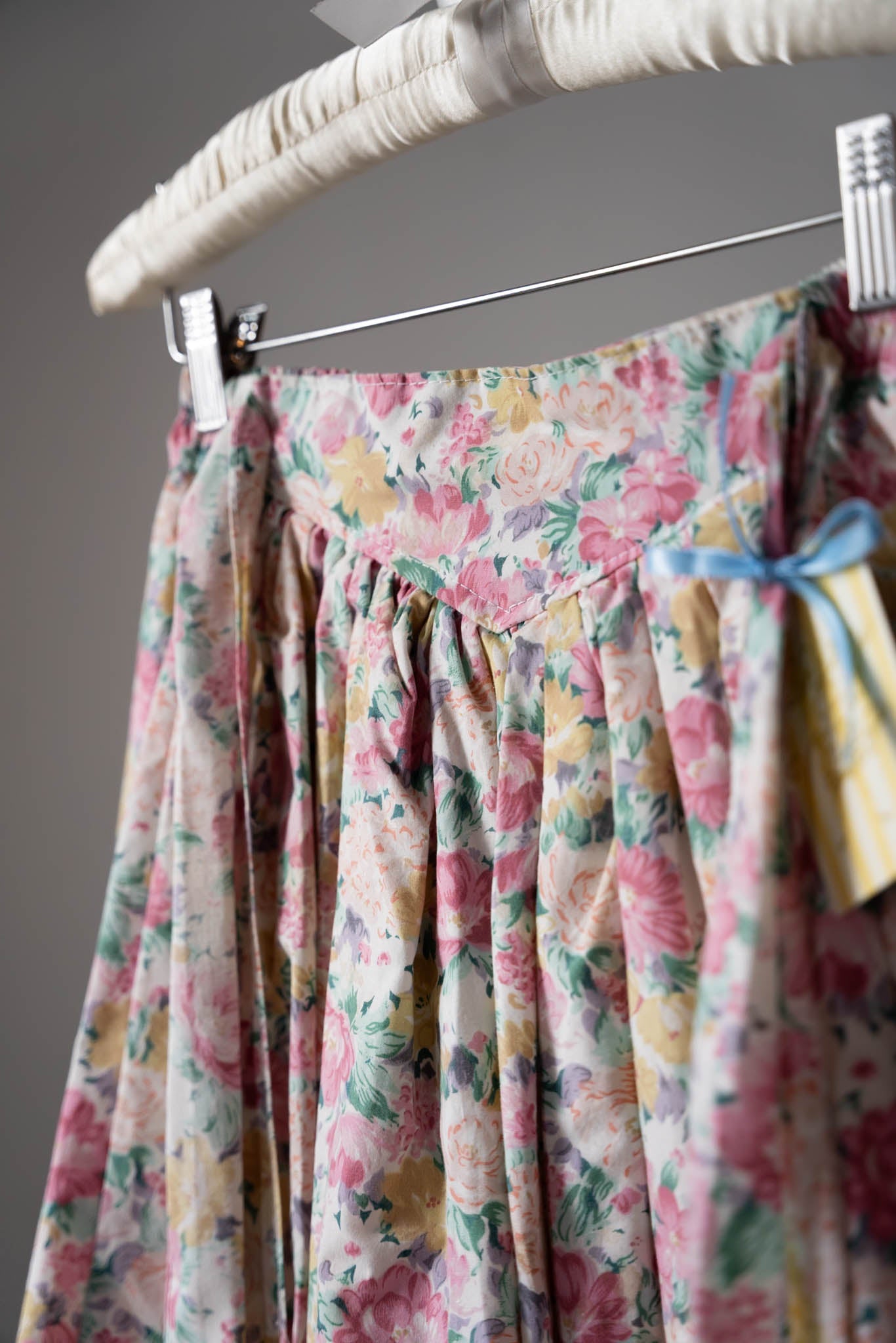 Basque Waist Tie Front Floral Mini Skirt