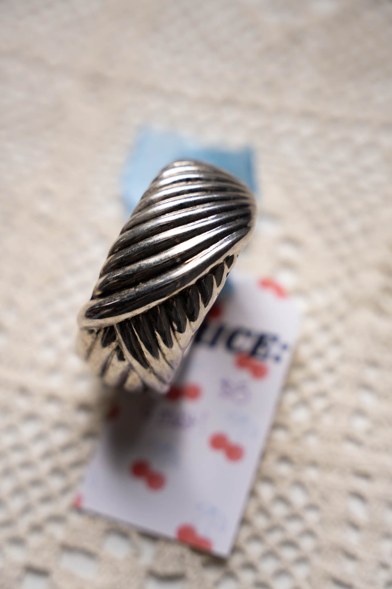 Textured Silver Cuff Bracelet