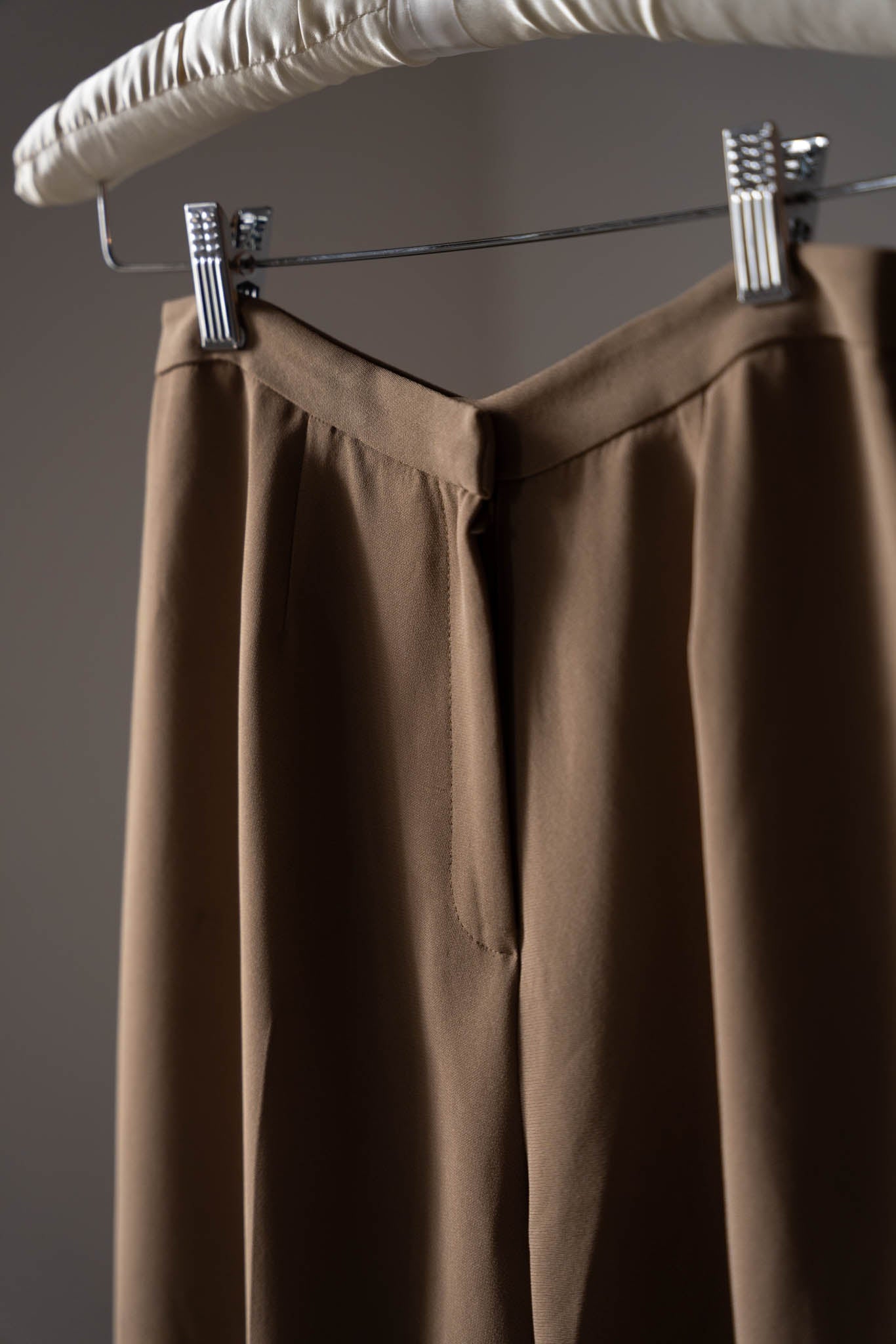 Camel Mid-Rise Trousers