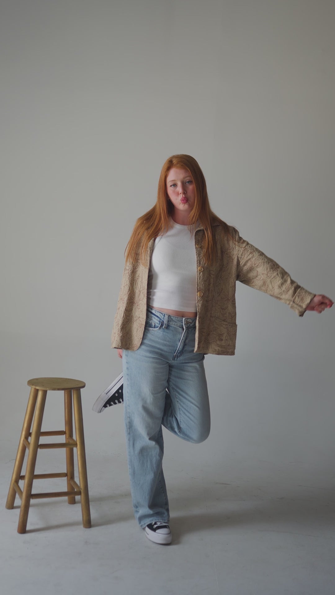 Tan Embroidered Jacket